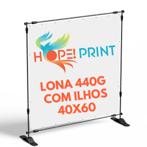 Lona Com Ilhos  440g 40x60 Lona 440g mt² 4x0 Lona Brilho Reto 