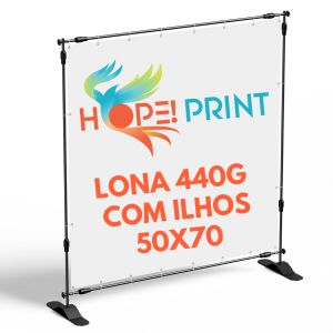 Lona Com Ilhos  440g 50x70 Lona 440g mt² 4x0 Lona Brilho Reto 